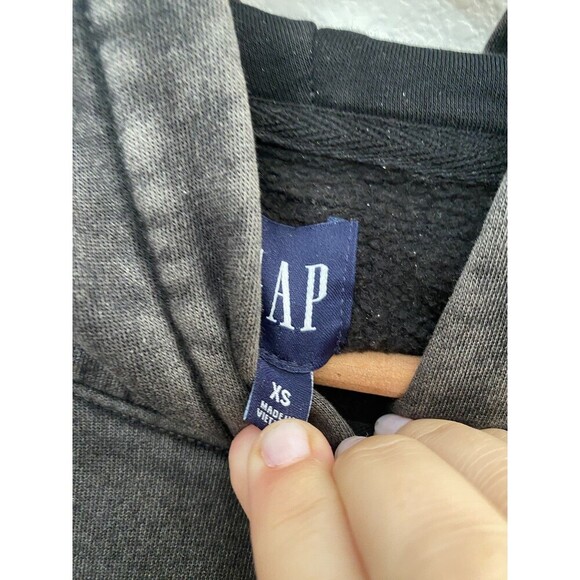 GAP Womens Crop Logo Hoodie Faded Black XSmall - Picture 8 of 14